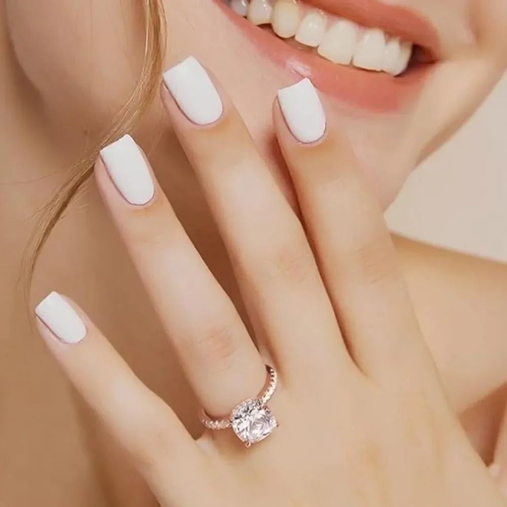 Paved Cushion Cut Engagement Ring